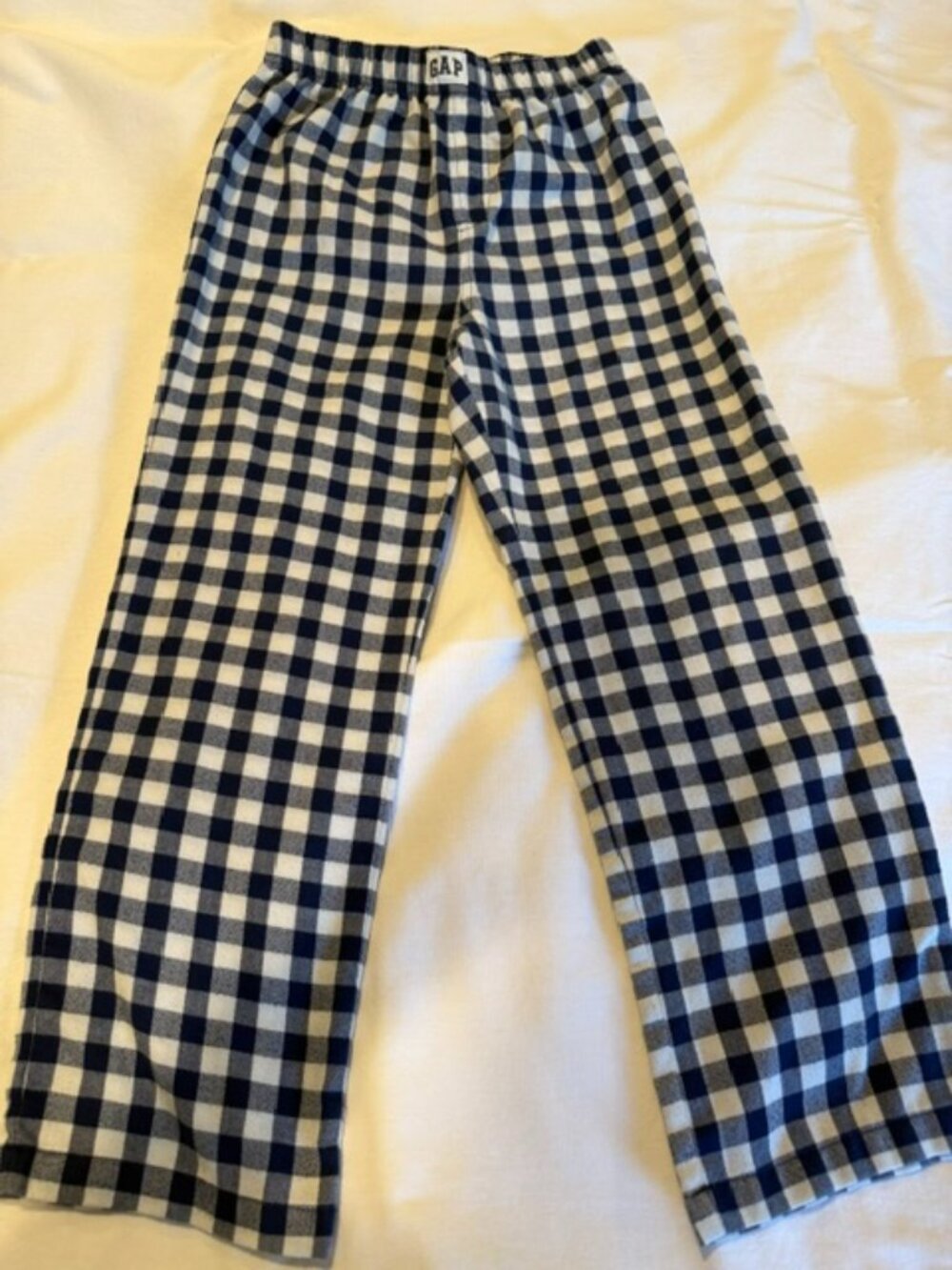 Gap Kids Blue/White Plaid Pajama/Sleep Pants (Size 8)